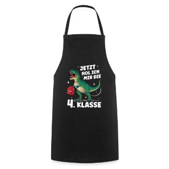School Enrollment Back to School Boys Schoolchild 4th Grade - Cooking Apron - black - Front - AI Model Male 185 dark (185cm)