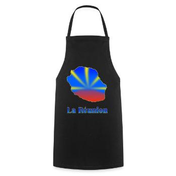 Merveilleux Drapeau La Réunion Fierté Homme Femme - Tablier de cuisine - noir - Devant - AI Model Male 185 dark (185cm)