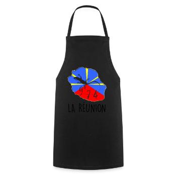 Family Flag Reunion Island Small Reptile - Cooking Apron - black - Front - AI Model Male 185 dark (185cm)