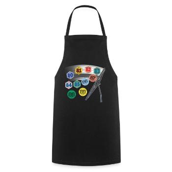 Belle Nostalgie Vignette Auto Année 80 Homme Femme - Tablier de cuisine - noir - Devant - AI Model Male 185 dark (185cm)