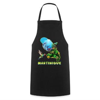 Martinique Dolphin And Hummingbird And Hibiscus - Cooking Apron - black - Front - AI Model Male 185 dark (185cm)