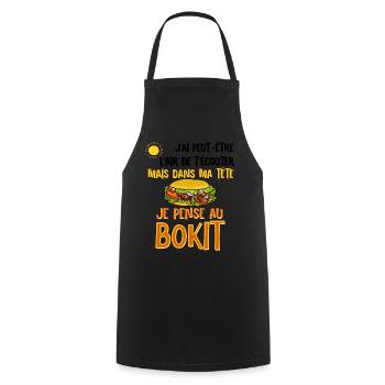 Guadeloupe Bokit Cuisine Antilles Nostalgia Men - Cooking Apron - black - Front - AI Model Male 185 dark (185cm)