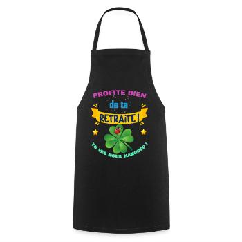 Work colleague Retirement Man Woman - Cooking Apron - black - Front - AI Model Male 185 dark (185cm)