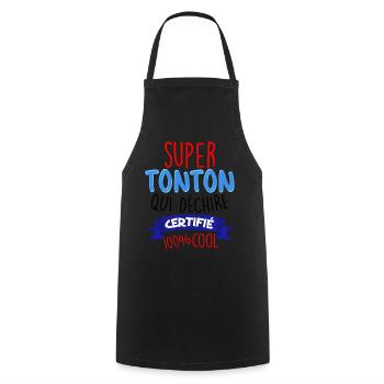 Super Tonton, der Zertifizierte Coolness Rippt - Kochschürze - Schwarz - Vorne - AI Model Male 185 dark (185cm)