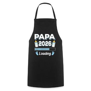 Papa 2026 Chargement Maman Papa Parents Fils Fille - Tablier de cuisine - noir - Devant - AI Model Male 185 dark (185cm)