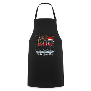Funny Christmas Outfit Women Merry Christmas - Cooking Apron - black - Front - AI Model Male 185 dark (185cm)