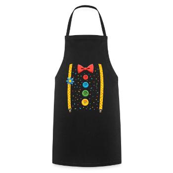Clown Oberteil Karneval Kostüm Zirkus Narren - Kochschürze - Schwarz - Vorne - AI Model Male 185 dark (185cm)