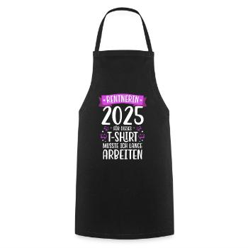Cadeau pension pension femme retraité 2025 - Tablier de cuisine - noir - Devant - AI Model Male 185 dark (185cm)
