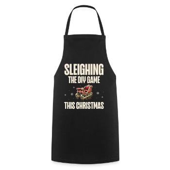 Faites Noël avec DIY Game Sleigh, Vacances - Tablier de cuisine - noir - Devant - AI Model Male 185 dark (185cm)