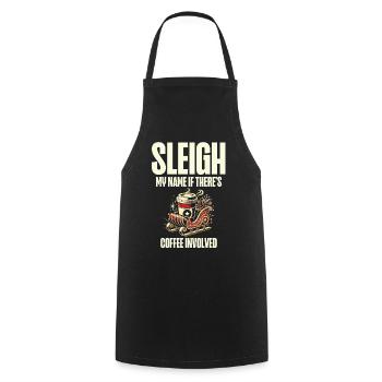 Schlitten mein Name um Kaffee geht, Weihnachtsspaß - Kochschürze - Schwarz - Vorne - AI Model Male 185 dark (185cm)