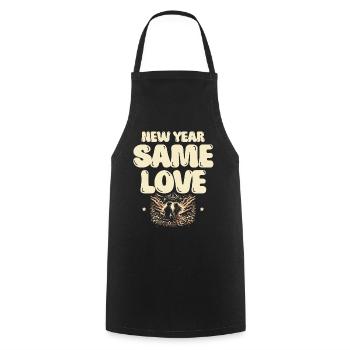 New Year, Same Love, New Year Romance - Cooking Apron - black - Front - AI Model Male 185 dark (185cm)
