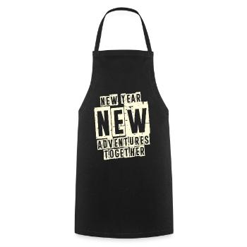 New Year, New Adventures Together, Couple Adventures - Cooking Apron - black - Front - AI Model Male 185 dark (185cm)