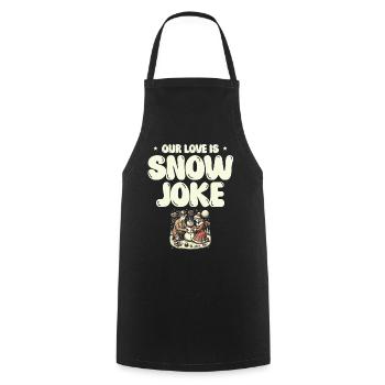 Notre amour Snow Wit, Humour d’hiver, Romantique - Tablier de cuisine - noir - Devant - AI Model Male 185 dark (185cm)