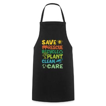 Earth Day Is Ever Day Climate Nature Environment Earth - Cooking Apron - black - Front - AI Model Male 185 dark (185cm)