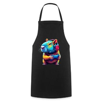 Capybara Gamer Zocker Lustig Videospiel Gaming - Kochschürze - Schwarz - Vorne - AI Model Male 185 dark (185cm)