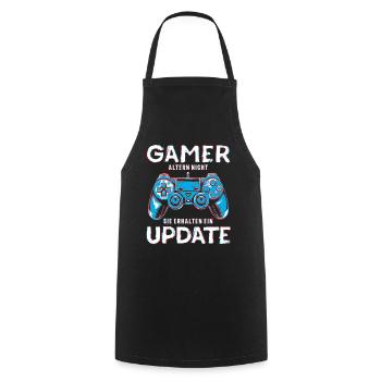 Gamer Anniversaire Mise à jour Garçons Hommes Nerd Gaming - Tablier de cuisine - noir - Devant - AI Model Male 185 dark (185cm)