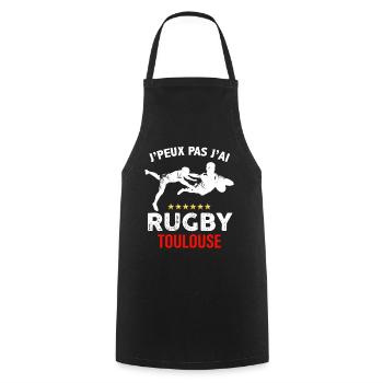 I can't I have Toulouse Rugby Supporter - Kochschürze - Schwarz - Vorne - AI Model Male 185 dark (185cm)