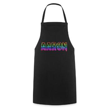 aaron rs rainbow - Cooking Apron - black - Front - AI Model Male 185 dark (185cm)