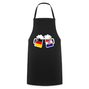 GERMANY CROATIA BEER FLAGGEN - Cooking Apron - black - Front - AI Model Male 185 dark (185cm)