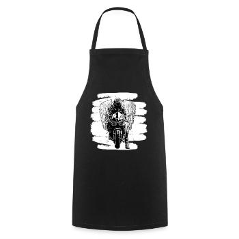 Motorcycle motorcycles motorcyclist biker lifestyle - Cooking Apron - black - Front - AI Model Male 185 dark (185cm)