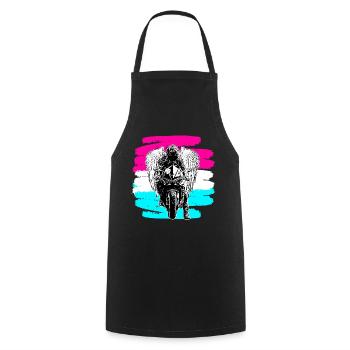 Motorcycle motorcycles motorcyclist biker lifestyle - Cooking Apron - black - Front - AI Model Male 185 dark (185cm)