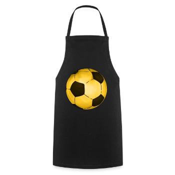 Football Sticker Black Gold Ball - Cooking Apron - black - Front - AI Model Male 185 dark (185cm)