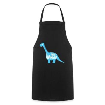 Dino Dinosaurier Langhals blau big brother - Kochschürze - Schwarz - Vorne - AI Model Male 185 dark (185cm)