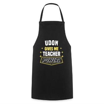 Udon me donne des pouvoirs de professeur drôle - Tablier de cuisine - noir - Devant - AI Model Male 185 dark (185cm)