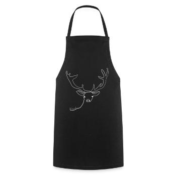 cerf de noel minimaliste trait - Tablier de cuisine - noir - Devant - AI Model Male 185 dark (185cm)