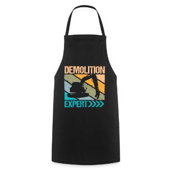 Demolition Expert Baggerfahrer - Kochschürze - Schwarz - Vorne - AI Model Male 185 dark (185cm)