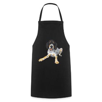 Bluetick Coonhound cadeau drôle de dicton - Tablier de cuisine - noir - Devant - AI Model Male 185 dark (185cm)