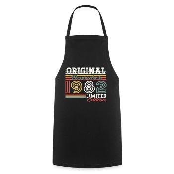 Décembre Né en 1982 Cadeau de 40e anniversaire - Tablier de cuisine - noir - Devant - AI Model Male 185 dark (185cm)