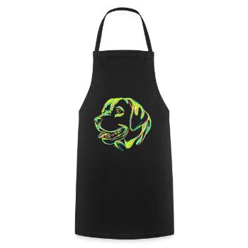 Chien coloré - Tablier de cuisine - noir - Devant - AI Model Male 185 dark (185cm)