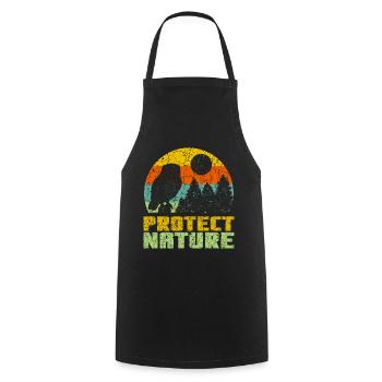Protect Nature conservation retro shirt - Cooking Apron - black - Front - AI Model Male 185 dark (185cm)