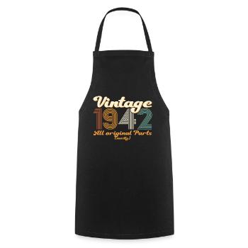 Original vintage 1942 80th birthday gift - Cooking Apron - black - Front - AI Model Male 185 dark (185cm)