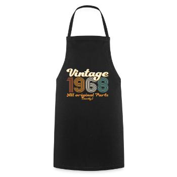 Cadeau original vintage 1968 54ème anniversaire - Tablier de cuisine - noir - Devant - AI Model Male 185 dark (185cm)