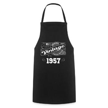Né en 1957 66ème anniversaire Cadeau homme / femme - Tablier de cuisine - noir - Devant - AI Model Male 185 dark (185cm)