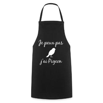 Je Peux Pas J ai Pigeon - Tablier de cuisine - noir - Devant - AI Model Male 185 dark (185cm)