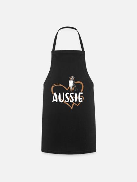 Dog Aussie Heart - Kochschürze - Schwarz