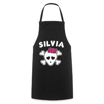 Pirate Silvia Design pour Filles et Femmes - Tablier de cuisine - noir - Devant - AI Model Male 185 dark (185cm)