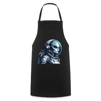 Alien Astronaut Weltraum Erkundung - Kochschürze - Schwarz - Vorne - AI Model Male 185 dark (185cm)