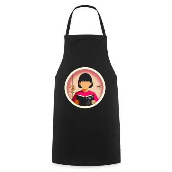 L’aventure du jeune lecteur - Tablier de cuisine - noir - Devant - AI Model Male 185 dark (185cm)