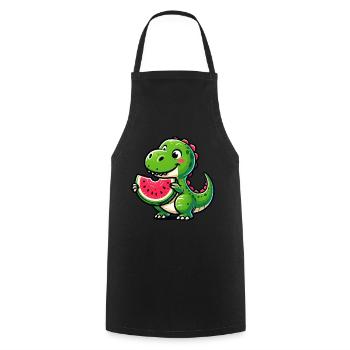Crocodile avec pastèque fruité drôle - Tablier de cuisine - noir - Devant - AI Model Male 185 dark (185cm)