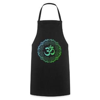 Yoga, Om-Mandala - Kochschürze - Schwarz - Vorne - AI Model Male 185 dark (185cm)