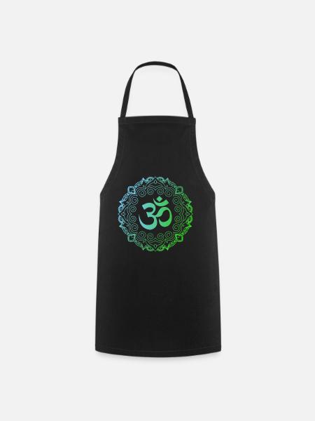 Yoga, Om-Mandala - Kochschürze - Schwarz