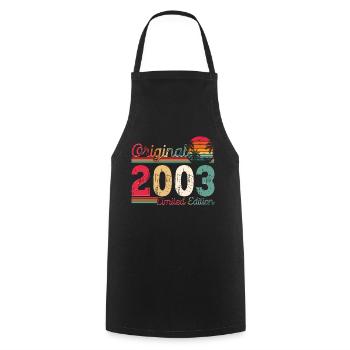 Né 2003 20e anniversaire cadeau homme / femme - Tablier de cuisine - noir - Devant - AI Model Male 185 dark (185cm)