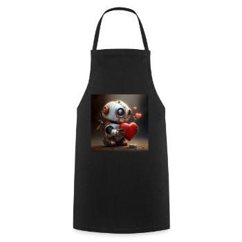 Love Robot - Kochschürze - Schwarz - Vorne - AI Model Male 185 dark (185cm)