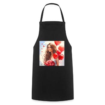 Woman in Love - Cooking Apron - black - Front - AI Model Male 185 dark (185cm)