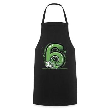 Football 6 years old - Cooking Apron - black - Front - AI Model Male 185 dark (185cm)