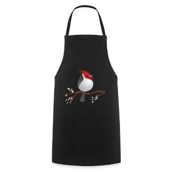 Cute red-crested cardinal - Cooking Apron - black - Front - AI Model Male 185 dark (185cm)